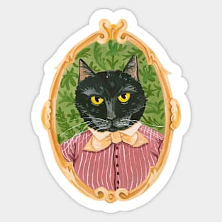 Black Cat Cameo Sticker